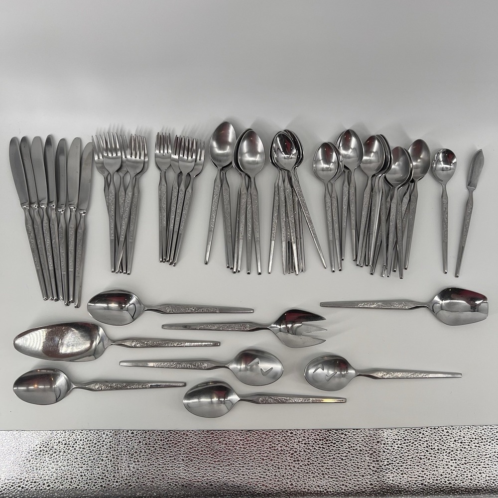 63 Piece WINTHROP W.M. Dalton Stainless Japan‎ Flatware Including Serving Pieces